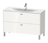Duravit Brioso meuble sous-lavabo vertical 122,0 x 47,9 cm, 2 tiroirs, avec découpe pour siphon et tablier, pour lavabo Viu 234412, BR451401073, Couleur: Décor cerisier du Tessin, manche chromé