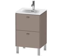 Duravit Brioso meuble sous-lavabo vertical 52,0 x 41,9 cm, 2 tiroirs, avec découpe pour siphon et tablier, pour lavabo Viu 234453, BR450904343, Couleur: Basalt Matt Décor, Poignée Basalt Matt