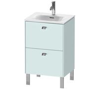 Duravit Brioso meuble sous-lavabo vertical 52,0 x 41,9 cm, 2 tiroirs, avec découpe pour siphon et tablier, pour lavabo Viu 234453, BR450901009, Couleur: Décor bleu clair mat, poignée chromée