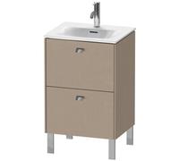 Duravit Brioso meuble sous-lavabo vertical 52,0 x 41,9 cm, 2 tiroirs, avec découpe pour siphon et tablier, pour lavabo Viu 234453, BR450901075, Couleur: Décor lin, poignée chromée