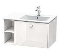 Duravit Brioso meuble sous-vasque BR401401022 820x479mm, blanc brillant, étagère à droite, poignée chromée
