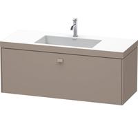 Duravit Brioso Meuble vasque c-bonded avec socle mural 120,0x48,0 cm, 1 tiroir, sans trop-plein, avec banquette pour robinet, 1 trou de robinet, BR4603O4343, Couleur: Basalt Matt Décor, Poignée Basalt