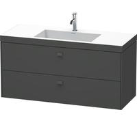 Duravit Brioso Meuble vasque c-bonded avec socle mural 120,0x48,0 cm, 2 tiroirs, avec découpe pour siphon et tablier, sans trop-plein, avec table de robinetterie, sans trou de coulée, BR4608N1053, Cou