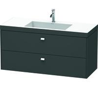Duravit Brioso Meuble vasque c-bonded avec socle mural 120,0x48,0 cm, 2 tiroirs, avec découpe pour siphon et tablier, sans trop-plein, avec table de robinetterie, sans trou de coulée, BR4608N1079, Cou
