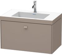 Duravit Brioso meuble vasque c-bonded avec socle mural 80,0x48,0 cm, 1 tiroir, sans trop-plein, avec banquette pour trou de robinet, 1 trou de robinet, BR4601O4343, Couleur: Basalt Matt Décor, Poignée