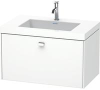 Duravit Brioso meuble vasque c-bonded avec socle mural 80,0x48,0 cm, 1 tiroir, sans trop-plein, avec banquette pour trou de robinet, 1 trou de robinet, BR4601O1018, Couleur: Décor blanc mat, poignée c