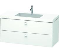 Duravit Brioso Vasque à meuble c-bonded avec socle mural 120,0x48,0 cm, 2 tiroirs, avec découpe pour siphon et tablier, sans trop-plein, avec banquette pour trou de robinet, 1 trou de robinet, BR4608O