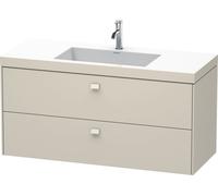 Duravit Brioso Vasque à meuble c-bonded avec socle mural 120,0x48,0 cm, 2 tiroirs, avec découpe pour siphon et tablier, sans trop-plein, avec banquette pour trou de robinet, 1 trou de robinet, BR4608O