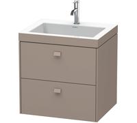 Duravit Brioso Vasque à meuble c-bonded avec socle mural 60,0x48,0 cm, 2 tiroirs, avec découpe pour siphon et tablier, sans trop-plein, avec table de robinetterie, 1 trou de robinet, BR4605O4343, Coul