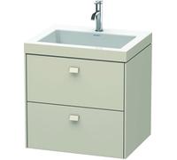 Duravit Brioso Vasque à meuble c-bonded avec socle mural 60,0x48,0 cm, 2 tiroirs, avec découpe pour siphon et tablier, sans trop-plein, avec table de robinetterie, 1 trou de robinet, BR4605O9191, Coul