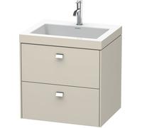 Duravit Brioso Vasque à meuble c-bonded avec socle mural 60,0x48,0 cm, 2 tiroirs, avec découpe pour siphon et tablier, sans trop-plein, avec table de robinetterie, 1 trou de robinet, BR4605O1091, Coul