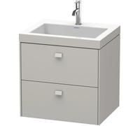 Duravit Brioso Vasque à meuble c-bonded avec socle mural 60,0x48,0 cm, 2 tiroirs, avec découpe pour siphon et tablier, sans trop-plein, avec table de robinetterie, 1 trou de robinet, BR4605O0707, Coul
