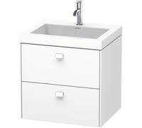 Duravit Brioso Vasque à meuble c-bonded avec socle mural 60,0x48,0 cm, 2 tiroirs, avec découpe pour siphon et tablier, sans trop-plein, avec table de robinetterie, 1 trou de robinet, BR4605O1818, Coul