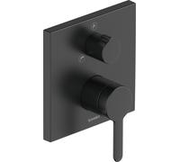 Duravit C.1 Mitigeur monocommandé encastré pour baignoire, rosace carrée, avec inverseur, C15210011046, Couleur: Noir Mat