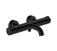 Duravit C.1 Thermostat de bain pour montage apparent, raccords en S, avec robinet d'arrêt et inverseur, C15220000046, Couleur: Noir Mat