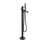 Duravit C.1 Mitigeur monocommandé pour bain au sol, saillie 201mm, support de douche et flexibles de douche inclus, C15250001046, Couleur: Noir Mat