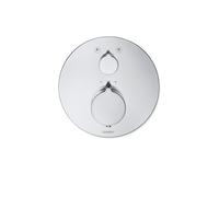 Duravit C.1 thermostat de douche encastré, rosette ronde, 2 consommateurs, robinet d'arrêt et vanne de commutation, C14200014010, Couleur: chrome