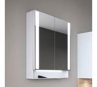 Duravit Qatego armoire de toilette, champs lumineux latÃ©raux, 600x155x750mm, QA71500, Coloris: Blanc mat/DE Fiche d'alimentation/avec Ã©clairage intÃ©rieur - QA7150018180010