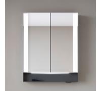 Duravit Qatego armoire de toilette, champs lumineux latéraux, 600x155x750mm, QA7150049490010, Couleur: Graphite mat/DE Fiche d'alimentation/avec éclairage intérieur