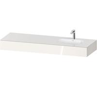 Duravit Collection One lavabo à encastrer avec console, 1600x550x170mm, vasque à droite, QA4694022220000, Couleur: Blanc brillant