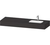 Duravit Qatego lavabo encastrÃ© avec console, 1600x550x170mm, vasque Ã droite, QA46940, Coloris: supermatt en graphite - QA4694080800000