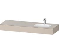 Duravit Collection One lavabo à encastrer avec console, 1600x550x170mm, vasque à droite, QA4694083830000, Couleur: taupe supermatt
