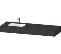 Duravit Collection One lavabo à encastrer avec console, 1600x550x170mm, vasque à gauche, QA4693080800000, Couleur: supermatt en graphite