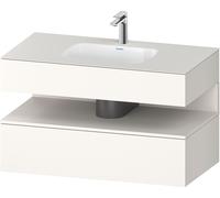 Duravit Qatego lavabo encastré avec meuble sous-lavabo en console, 1000x550x600mm, niche blanc supermat, QA4786084840010, Couleur: Blanc supermat/avec Ã©clairage de niche
