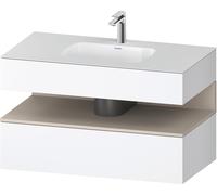 Duravit Qatego lavabo encastré avec meuble sous-lavabo en console, 1000x550x600mm, niche Taupe Supermatt, QA4786083180010, Couleur: Blanc mat/avec Ã©clairage de niche
