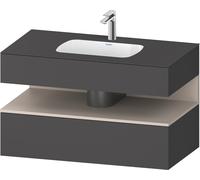 Duravit Collection One lavabo à encastrer avec meuble sous-vasque en console, 1000x550x600mm, niche Taupe Matt, QA4786091490000, Couleur: Graphite mat