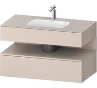 Duravit Collection One lavabo à encastrer avec meuble sous-vasque en console, 1000x550x600mm, niche Taupe Matt, QA4786091910010, Couleur: Taupe mat/avec Ã©clairage de niche