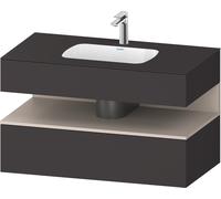 Duravit Collection One lavabo à encastrer avec meuble sous-vasque en console, 1000x550x600mm, niche Taupe Matt, QA4786091800010, Couleur: Graphite supermat/avec Ã©clairage de niche