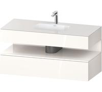 Duravit Qatego lavabo encastré avec meuble sous-lavabo en console, 1200x550x600mm, niche blanc brillant, QA4787022220010, Couleur: Blanc brillant/avec Ã©clairage de niche