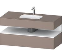 Duravit Collection One lavabo à encastrer avec meuble sous-vasque en console, 1200x550x600mm, niche blanc mat, QA4787018430000, Couleur: Basalte mat