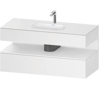 Duravit Qatego lavabo encastré avec meuble sous-lavabo en console, 1200x550x600mm, niche blanc mat, QA4787018180010, Couleur: Blanc mat/avec Ã©clairage de niche