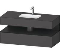 Duravit Collection One lavabo à encastrer avec meuble sous-vasque en console, 1200x550x600mm, niche en chêne noir, QA4787016490000, Couleur: Graphite mat