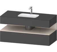 Duravit Collection One lavabo à encastrer avec meuble sous-vasque en console, 1200x550x600mm, niche Taupe Matt, QA4787091490010, Couleur: Graphite mat/avec Ã©clairage de niche