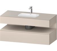 Duravit Qatego lavabo encastré avec meuble sous-lavabo en console, 1200x550x600mm, niche Taupe Supermatt, QA4787083830010, Couleur: Taupe Supermatt/avec Ã©clairage de niche