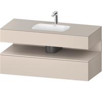 Duravit Collection One lavabo à encastrer avec meuble sous-vasque en console, 1200x550x600mm, niche Taupe Matt, QA4787091830010, Couleur: Taupe Supermatt/avec Ã©clairage de niche