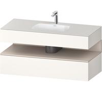 Duravit Collection One lavabo à encastrer avec meuble sous-vasque en console, 1200x550x600mm, niche Taupe Matt, QA4787091840000, Couleur: Blanc Supermatt