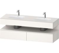 Duravit Collection One lavabo à encastrer avec meuble sous-vasque en console, 1600x550x600mm, niche blanc supermat, double lavabos double, QA4797084840000, Couleur: Blanc Supermatt