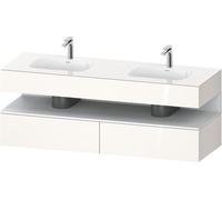 Duravit Collection One lavabo à encastrer avec meuble sous-vasque en console, 1600x550x600mm, niche blanc mat, lavabos doubles, QA4797018220000, Couleur: Blanc brillant