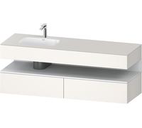 Duravit Collection One lavabo à encastrer avec meuble sous-vasque en console, 1600x550x600mm, niche blanc mat, vasque à gauche, QA4795018840000, Couleur: Blanc Supermatt
