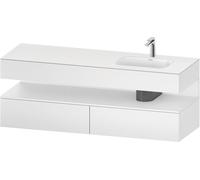 Duravit Collection One lavabo à encastrer avec meuble sous-vasque en console, 1600x550x600mm, niche blanc mat, vasque à droite, QA4796018180000, Couleur: Blanc Mat