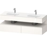 Duravit Collection One lavabo à encastrer avec meuble sous-vasque en console, 1600x550x600mm, niche blanc supermat, double lavabos double, QA4797084220000, Couleur: Blanc brillant