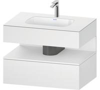 Duravit Qatego lavabo encastré avec meuble sous-lavabo en console, 800x550x600mm, niche blanc mat, QA4785018180010, Couleur: Blanc mat/avec Ã©clairage de niche