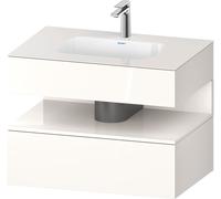Duravit Qatego lavabo encastré avec meuble sous-lavabo en console, 800x550x600mm, niche blanc brillant, QA4785022220010, Couleur: Blanc brillant/avec Ã©clairage de niche