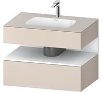 Duravit Qatego lavabo encastré avec meuble sous-lavabo en console, 800x550x600mm, niche blanc mat, QA4785018910010, Couleur: Taupe mat/avec Ã©clairage de niche