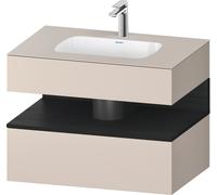 Duravit Collection One lavabo à encastrer avec meuble sous-vasque en console, 800x550x600mm, niche en chêne noir, QA4785016910000, Couleur: Taupe mat