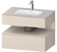 Duravit Collection One lavabo à encastrer avec meuble sous-vasque en console, 800x550x600mm, niche Taupe Matt, QA4785091830010, Couleur: Taupe Supermatt/avec Ã©clairage de niche